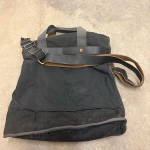 Diesel black label leather canvas messenger bag